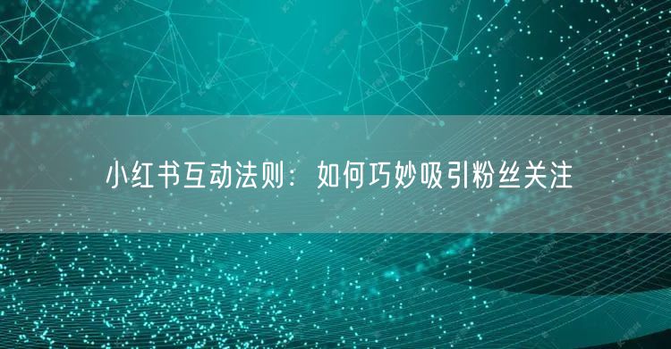 小红书互动法则：如何巧妙吸引粉丝关注