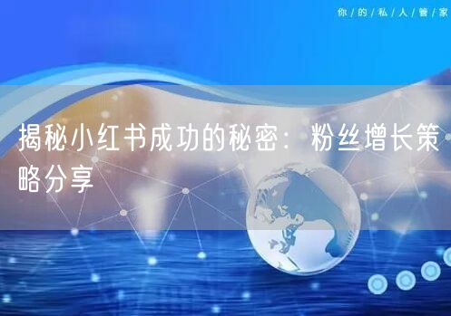 揭秘小红书成功的秘密：粉丝增长策略分享