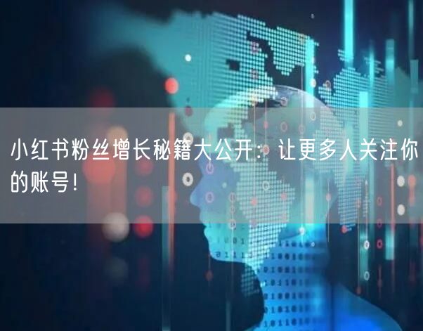 小红书粉丝增长秘籍大公开：让更多人关注你的账号！