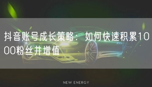 抖音账号成长策略：如何快速积累1000粉丝并增值