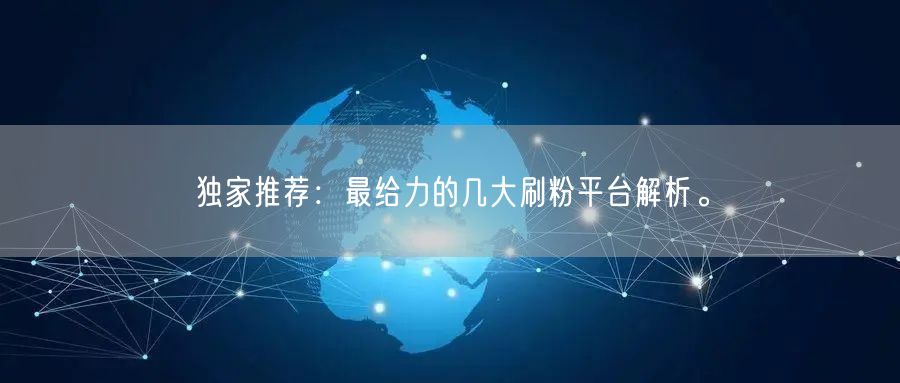 独家推荐：最给力的几大刷粉平台解析。