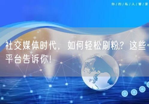 社交媒体时代，如何轻松刷粉？这些平台告诉你！