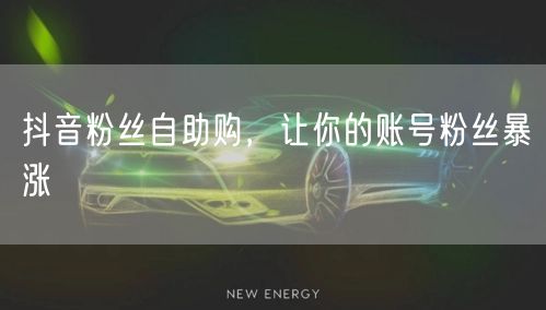 抖音粉丝自助购，让你的账号粉丝暴涨